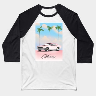 Miami Pink sunset Baseball T-Shirt